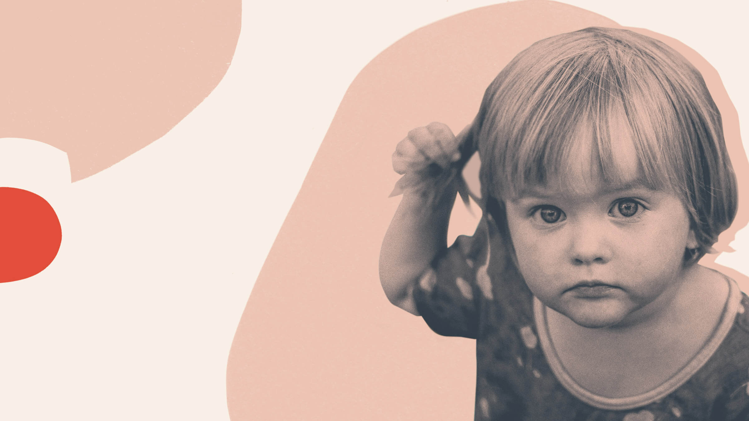 Banner graphic of a toddler looking at the camera while twisting their hair.