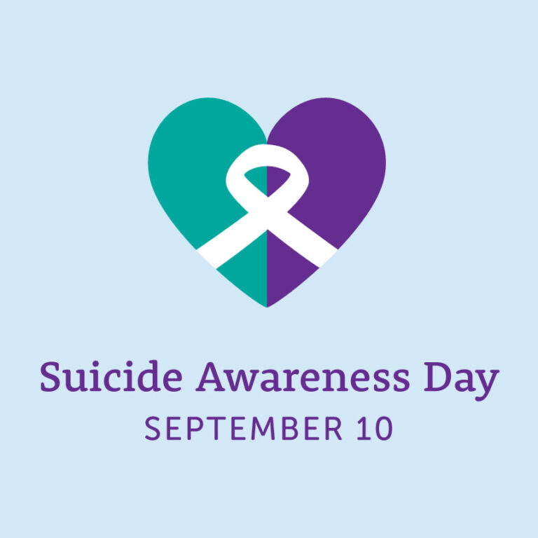 Graphic representing Suicide Awareness Day on September 10 and World Suicide Prevention Month